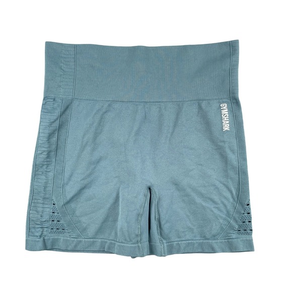 Gymshark Shorts Womens S Blue Energy Seamless High Waist Biker Stretch Athletic - Picture 1 of 10